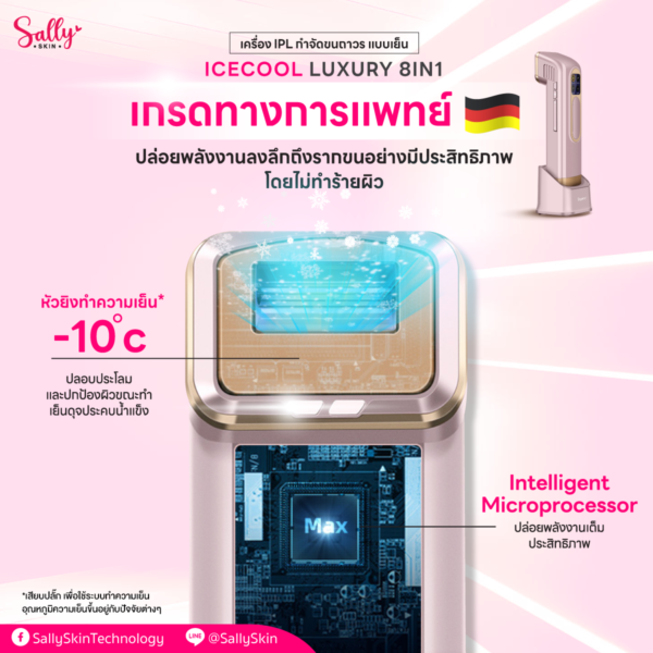 เครื่องเลเซอร์กำจัดขน แบบเย็น Deparee IPL รุ่น ICECOOL Luxury 8in1 - Image 5